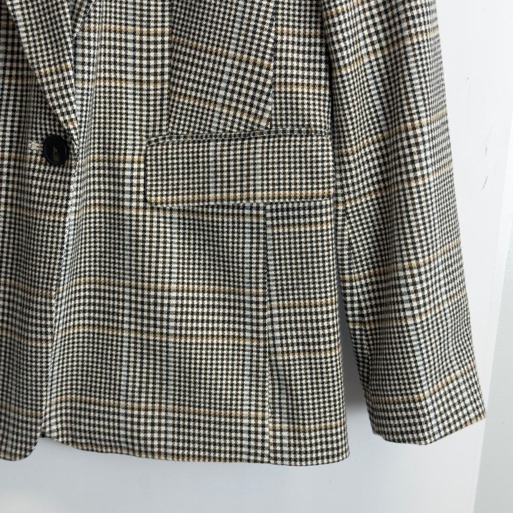Free Assembly Womens S Glen Plaid Single Button Blazer Black White check  Jacket - Picture 4 of 10